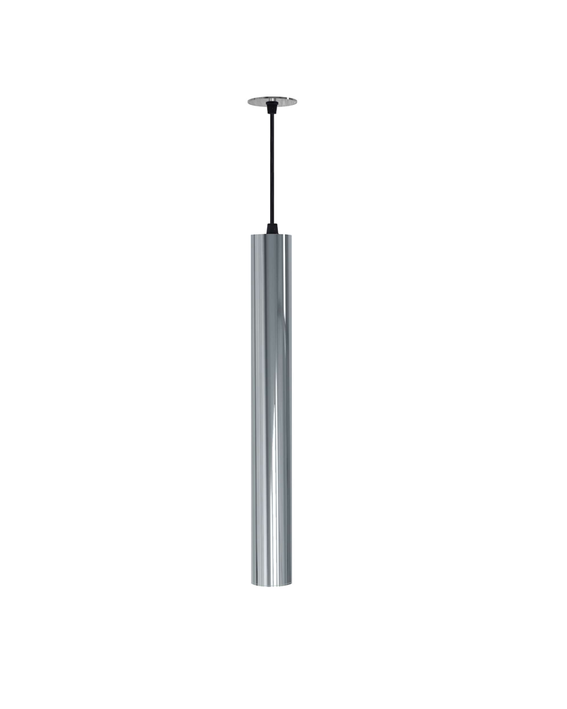 Ceiling lamp chrome finish stylized cylinder GU10 of 45cm height