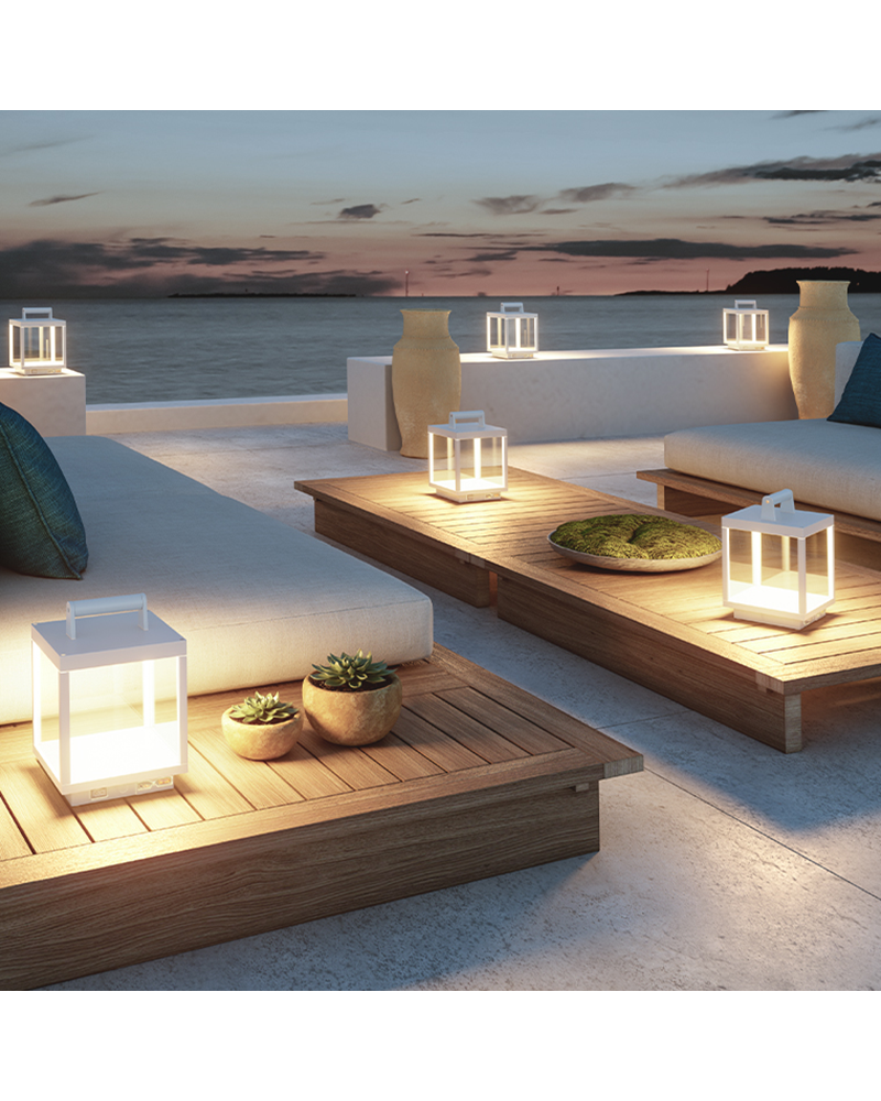 White LED lantern with 3000K Aluminum USB battery Dimmable