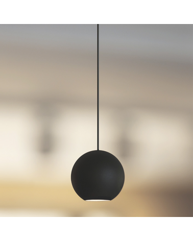 Lámpara de techo LED de aluminio negro con florón de superficie 8,5W