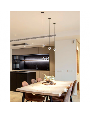 LED Ceiling lamp chrome aluminum with recessed ceiling canopy 8.5W