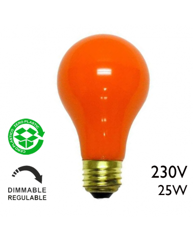 Standard orange incandescent bulb 25W E27