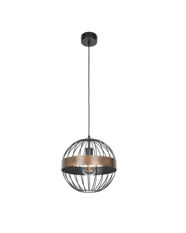 Lámpara de techo esférica 30cm con varillas de metal negro y bronce 60W E27