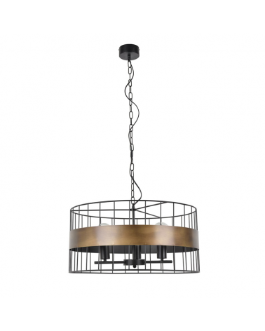 Lámpara de techo 58cm con varillas de metal negro y bronce 40W E27