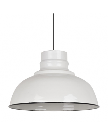 Ceiling lamp 30cm with black and white metal dome shape 100W E27