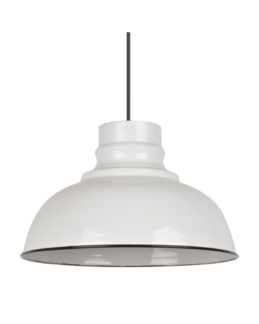 Lámpara de techo 30cm con forma cúpula metal blanco y negro 100W E27