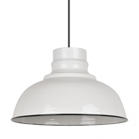 Lámpara de techo 30cm con forma cúpula metal blanco y negro 100W E27