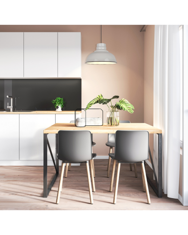 Lámpara de techo 30cm con forma cúpula metal blanco y negro 100W E27