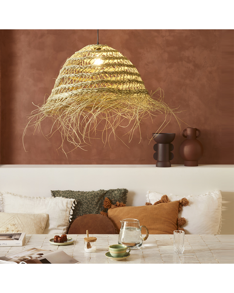 Lámpara de techo 59cm fibras de esparto deshilachadas E27 15W