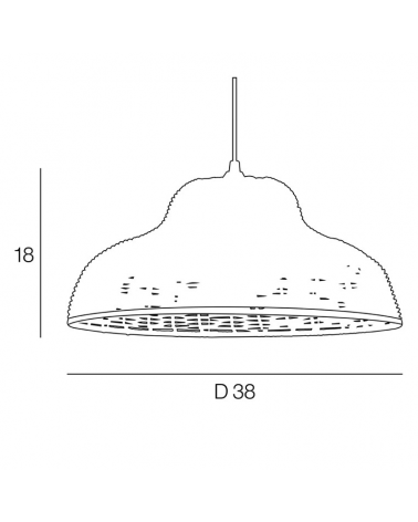 Lámpara de techo 38cm de ratán natural trenzado E27 100W