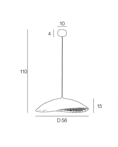Lámpara de techo 56cm de mimbre trenzado E27 60W
