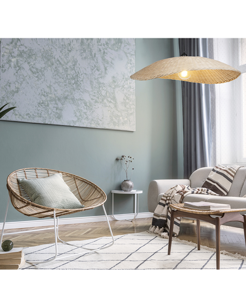 Ceiling lamp 78cm rattan braided E27 60W