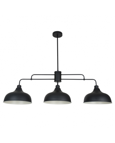 Lámpara de techo 112cm de metal con tres pantallas y regulable en altura E27 60W