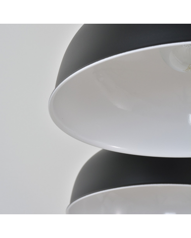 Lámpara de techo 112cm de metal con tres pantallas y regulable en altura E27 60W