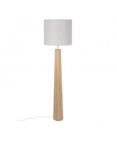 Floor lamp 167cm wooden structure cotton lampshade 60W E27