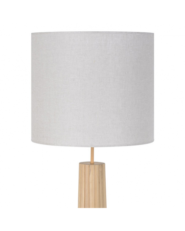 Lampara de pie 167cm estructura de madera pantalla algodón 60W E27