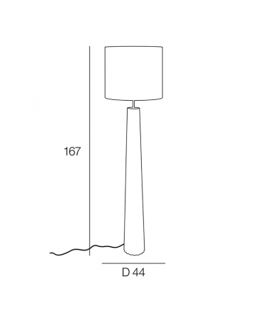 Lampara de pie 167cm estructura de madera pantalla algodón 60W E27