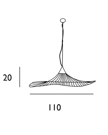 Lámpara de techo 110cm varillas de metal negro y latón E27 60W