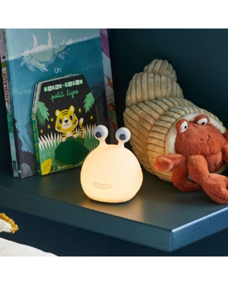 Lámpara de mesa LED 13cm silicona forma de caracol control táctil RGB