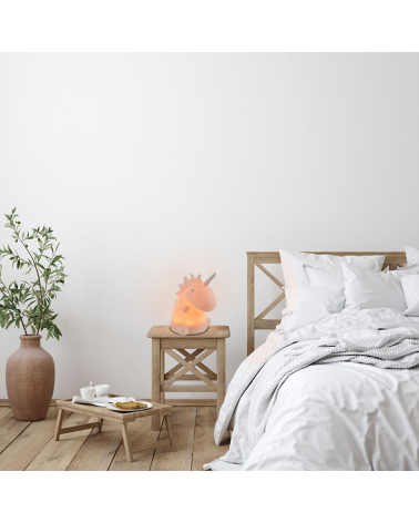 LED table lamp 18cm silicone unicorn shape touch control color changing