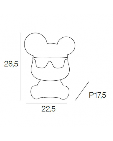 LED table lamp 28.5cm ABS bear shape touch button 3 intensities