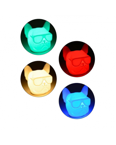 LED Table Lamp 13.5cm Silicone Bulldog Shape RGB Touch Control