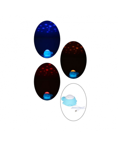 Turtle shape table lamp with silicone LED starry sky projector with music rechargeable battery