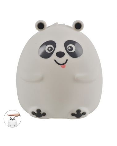 Lámpara de mesa LED 12cm silicona forma de Oso Panda control táctil cambia de color