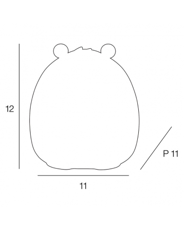 Lámpara de mesa LED 12cm silicona forma de Oso Panda control táctil cambia de color