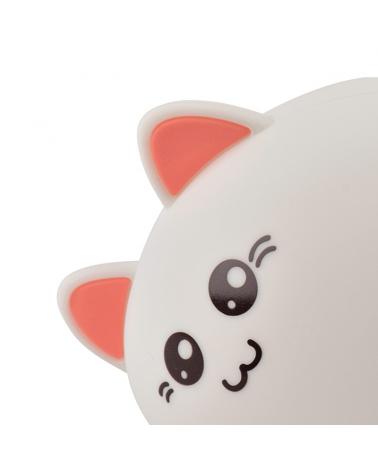 LED table lamp 10cm silicone cat shape touch control color changing