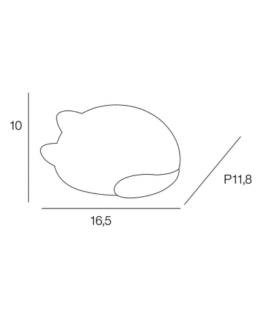 LED table lamp 10cm silicone cat shape touch control color changing