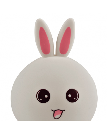 LED table lamp 16cm silicone rabbit shape touch control color changing
