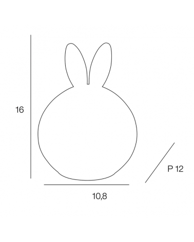 LED table lamp 16cm silicone rabbit shape touch control color changing