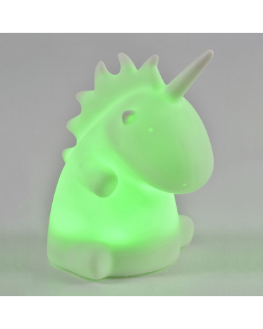 Lámpara de mesa LED 18cm silicona forma de unicornio control táctil cambia de color