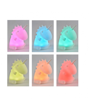 LED table lamp 18cm silicone unicorn shape touch control color changing
