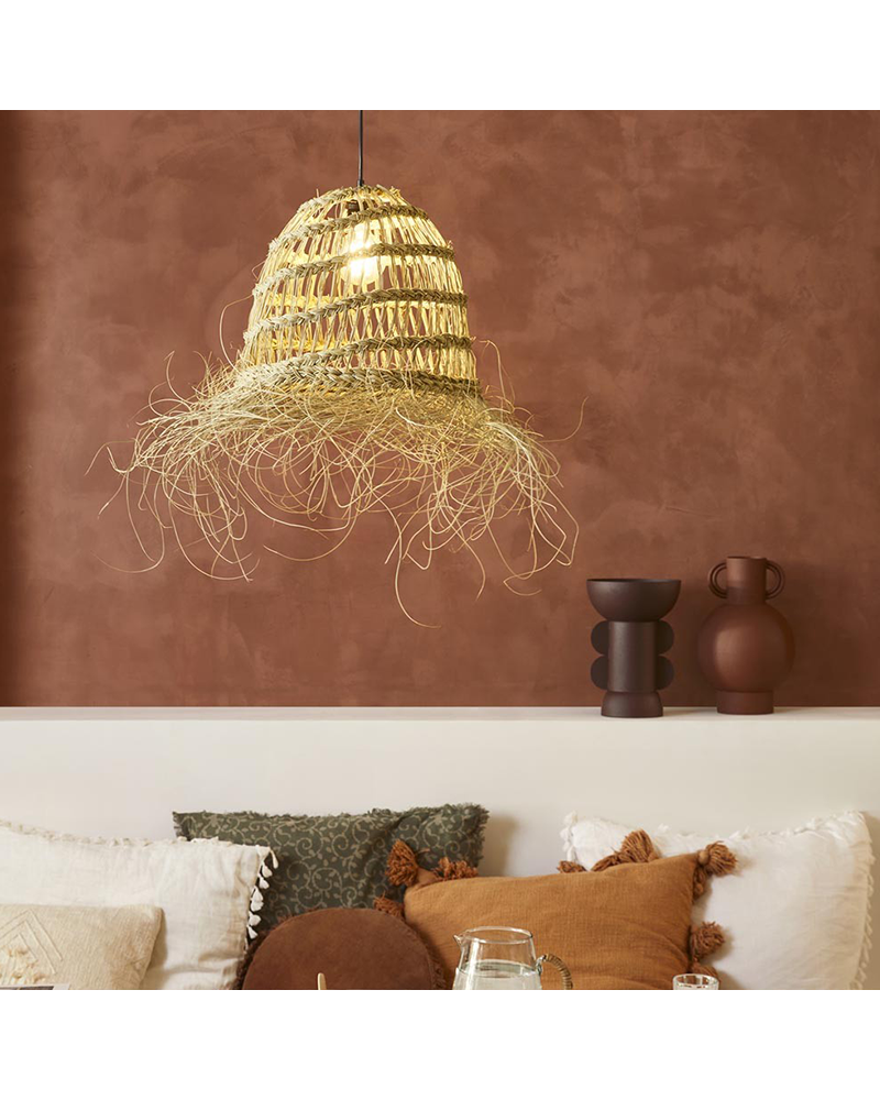 Ceiling lamp 35cm frayed esparto fibers E27 15W
