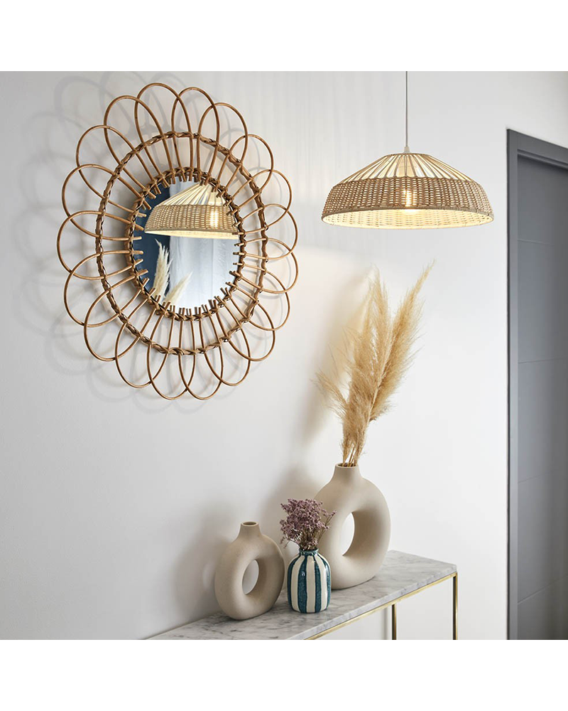 Ceiling lamp 38cm braided natural rattan lampshade E27 100W