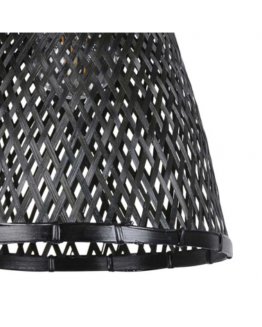 Lámpara de techo 30cm cónica pantalla de bambú trenzado E27 60W