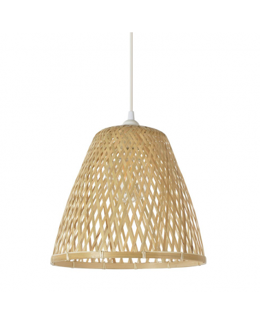 Ceiling lamp 30cm conical braided bamboo lampshade E27 60W