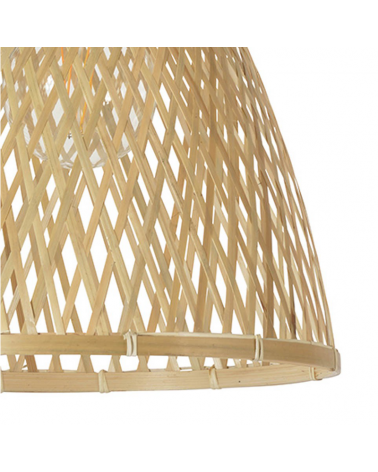 Lámpara de techo 30cm cónica pantalla de bambú trenzado E27 60W
