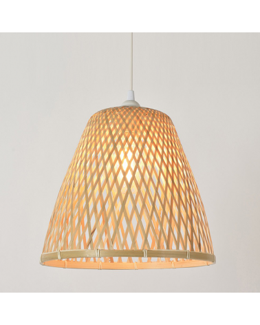 Ceiling lamp 30cm conical braided bamboo lampshade E27 60W