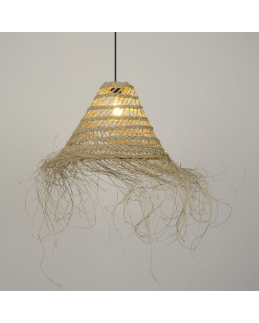 Ceiling lamp 40cm conical frayed esparto fibers E27 15W