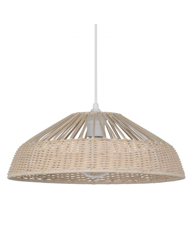 Lámpara de techo 38cm pantalla de ratán natural trenzado E27 100W