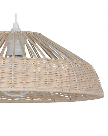 Lámpara de techo 38cm pantalla de ratán natural trenzado E27 100W