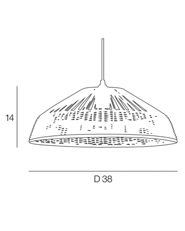 Ceiling lamp 38cm braided natural rattan lampshade E27 100W