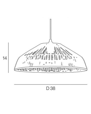 Lámpara de techo 38cm pantalla de ratán natural trenzado E27 100W