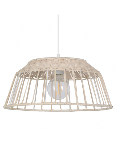 Lámpara de techo 38cm pantalla de ratán natural E27 100W