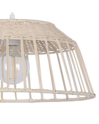 Lámpara de techo 38cm pantalla de ratán natural E27 100W