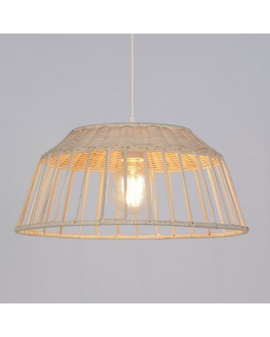 Lámpara de techo 38cm pantalla de ratán natural E27 100W