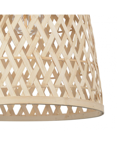 Lámpara de techo 35cm cónica pantalla de bambú natural trenzado E27 60W