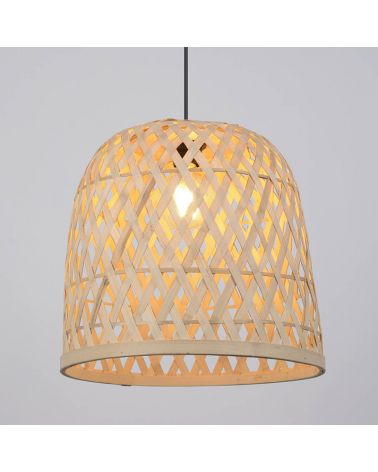 Ceiling lamp 35cm conical natural braided bamboo lampshade E27 60W